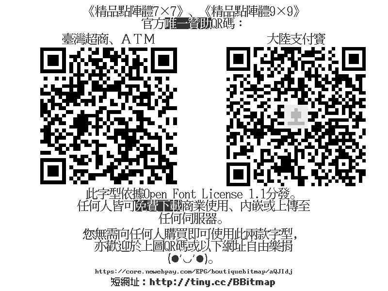 用于台湾超商、ATM和大陆支付宝支付的二维码。