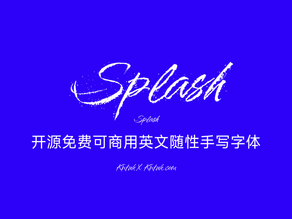 Splash 开源免费可商用英文随性手写字体