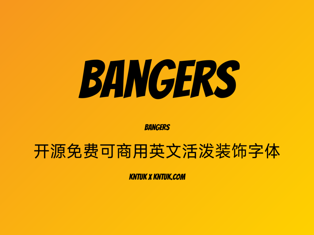 Bangers 开源免费可商用英文活泼装饰字体