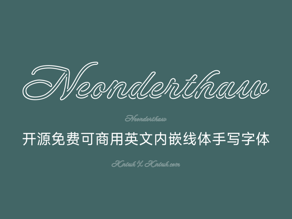 Neonderthaw 开源免费可商用英文内嵌线体手写字体