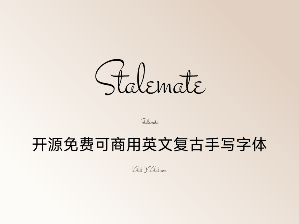 Stalemate 开源免费可商用英文复古手写字体