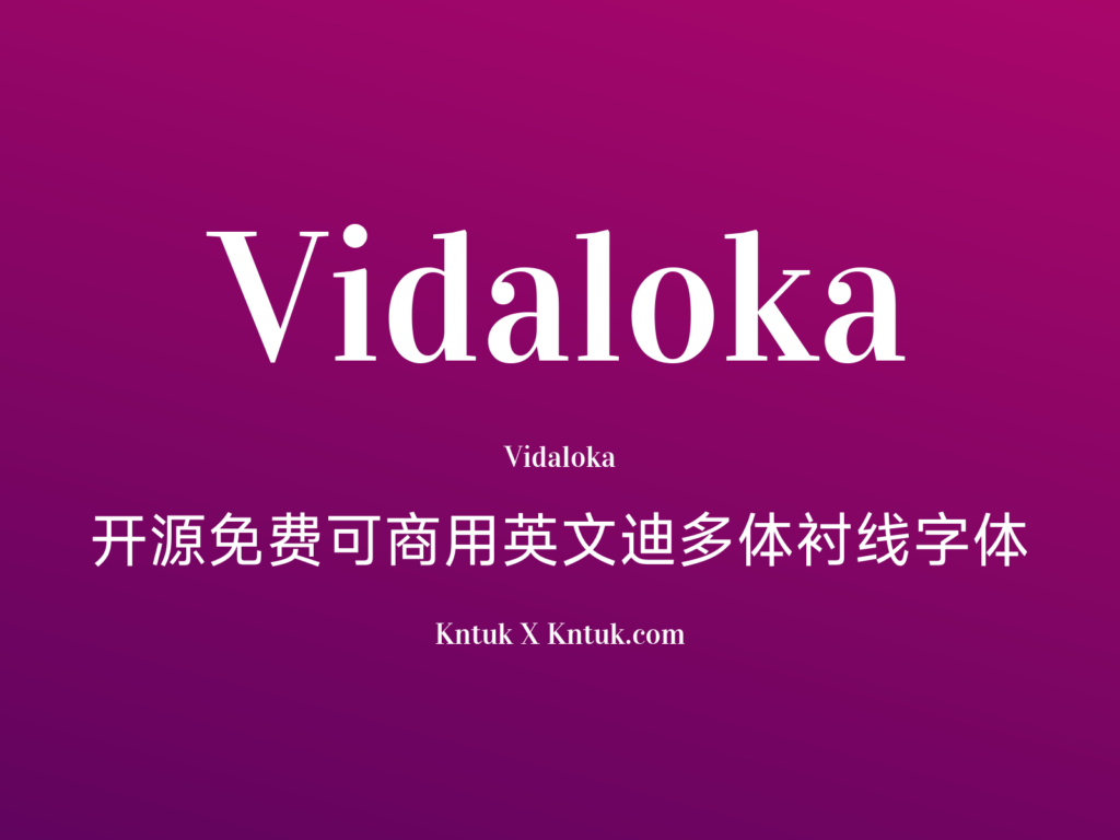 Vidaloka 开源免费可商用英文迪多体衬线字体